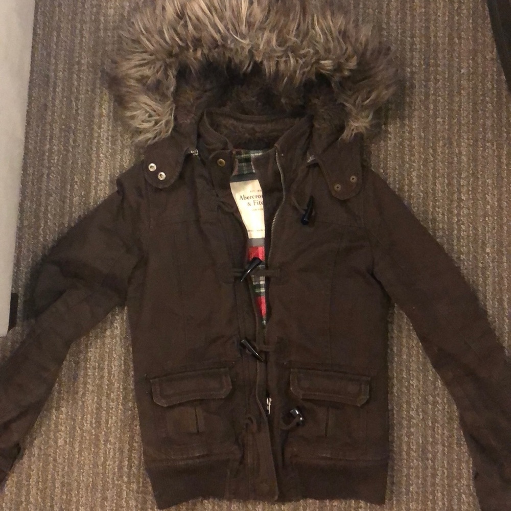 Brown Jacket with fur hood